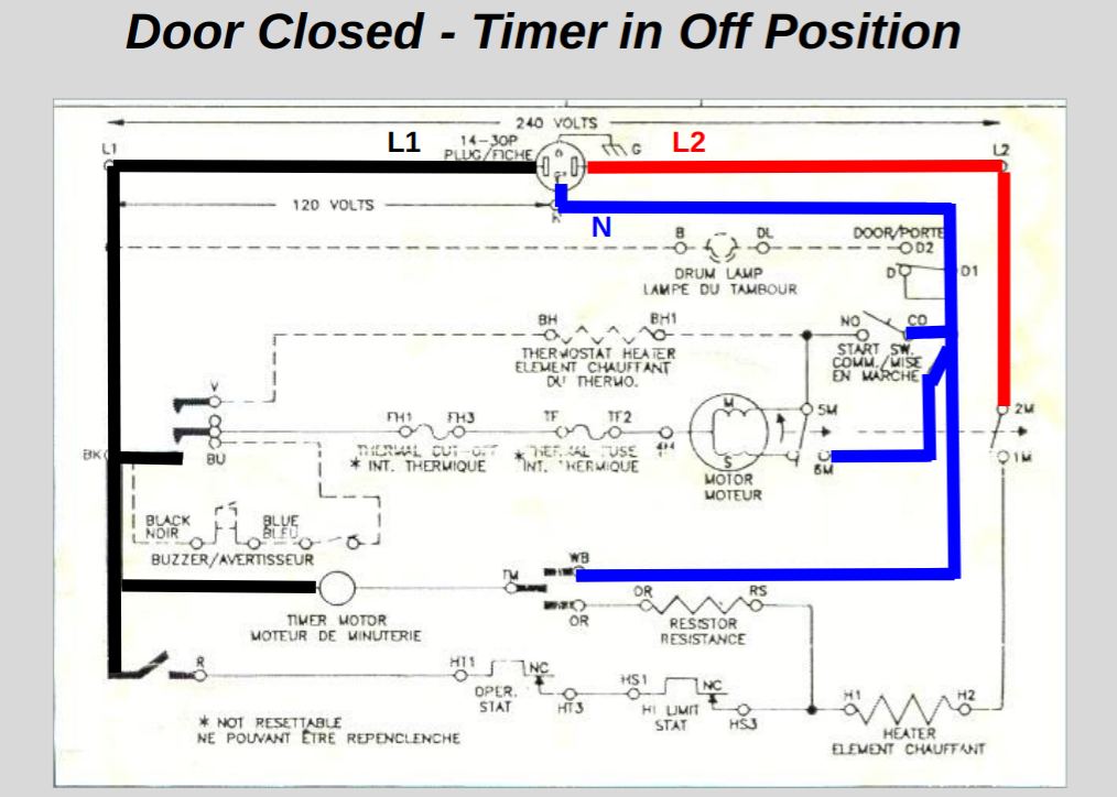 Reading Schematics - Part 1 - Whirlpool Electric Dryer Schematic Voltage  Maps and Troubleshooting. - The Tech Circuit  Whirlpool Dryer Schematic Wiring Diagram For Door Switch    The Tech Circuit