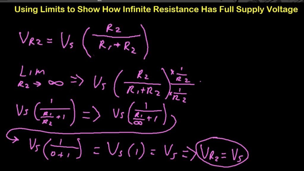 Using Limits to Show how the Voltage Divider Rule Applies to Open Components