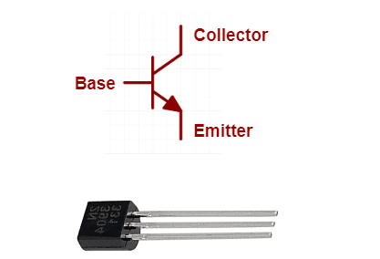 Transistor symbol and photo