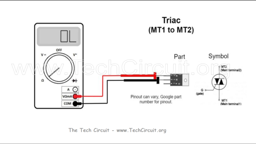 How to test a triac with a Multimeter - MT1 to MT2