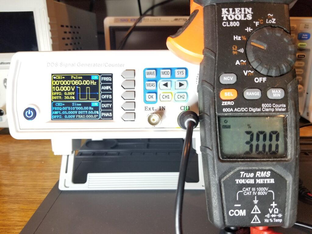 Klein CL800 Measuring a 30% Duty Cycle Rectangular Wave