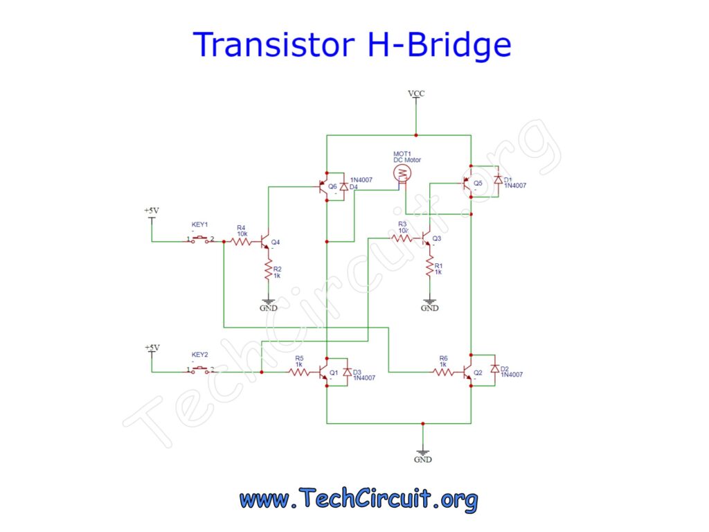 Transistor H-Bridge Schematic