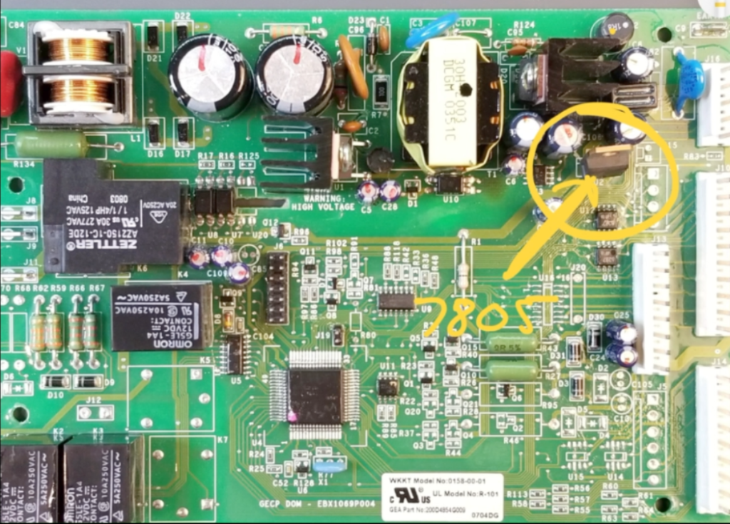 7805 five volt linear regulator further decreases SMPS output. 