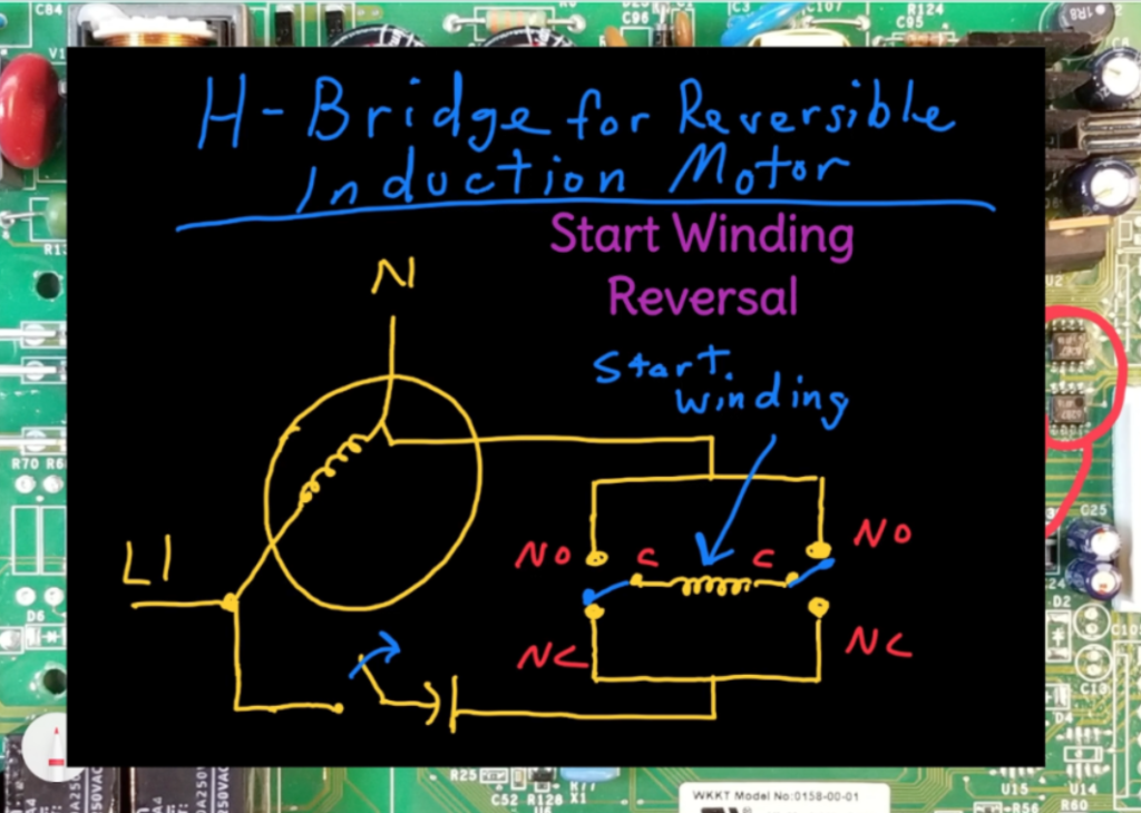 How H-bridge is used to reverse induction motor. 