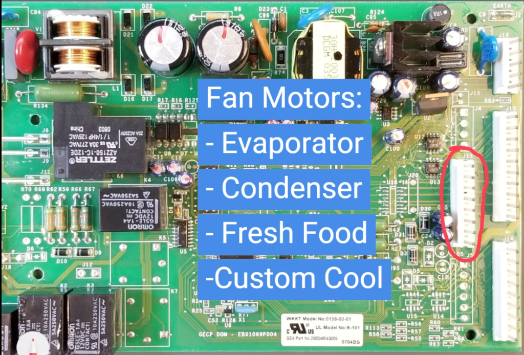 Supported DC fan motors on the control board. 