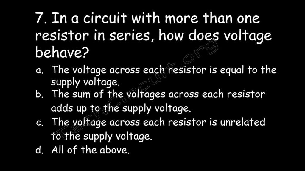  In a circuit with more than one resistor in series how does voltage behave?