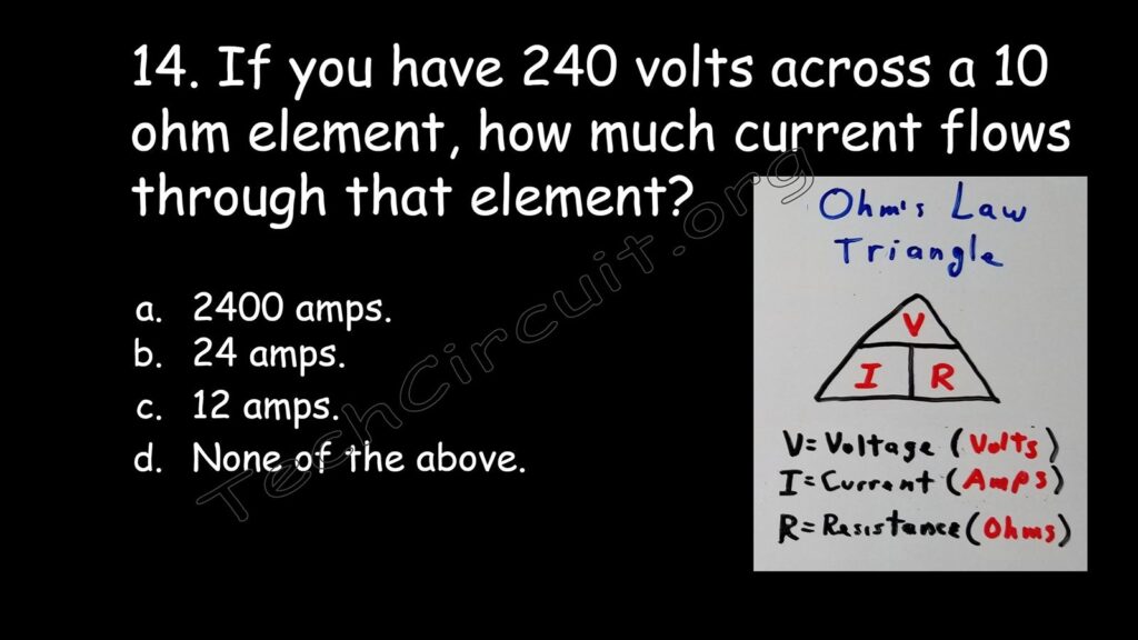  Use ohm's law to determine how much current flows through the element.