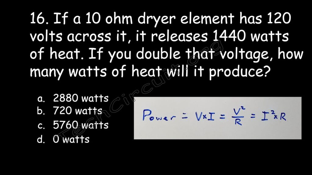 Use Joule's law to determine the wattage of the heating element.