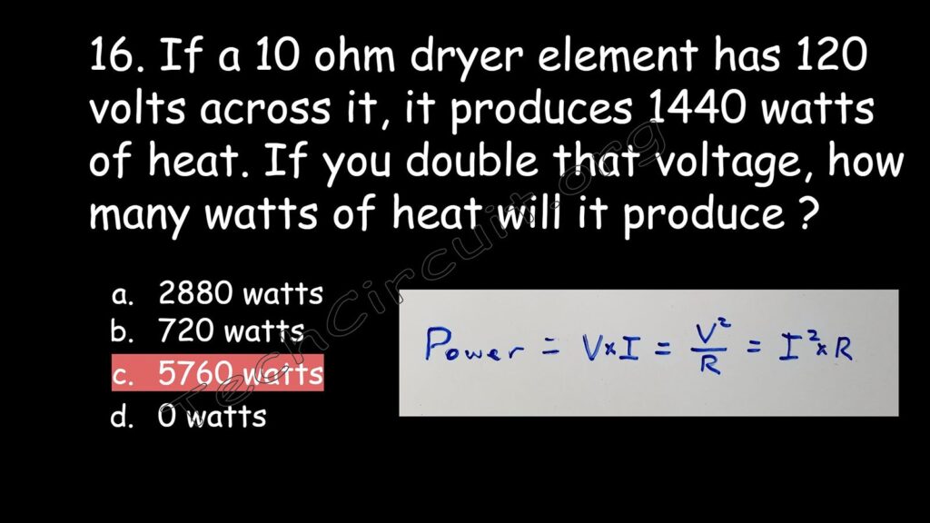If you double the voltage across a resistive load such as a heating element, per joules law. You will quadruple the wattage. The answer is 5760 watts.
