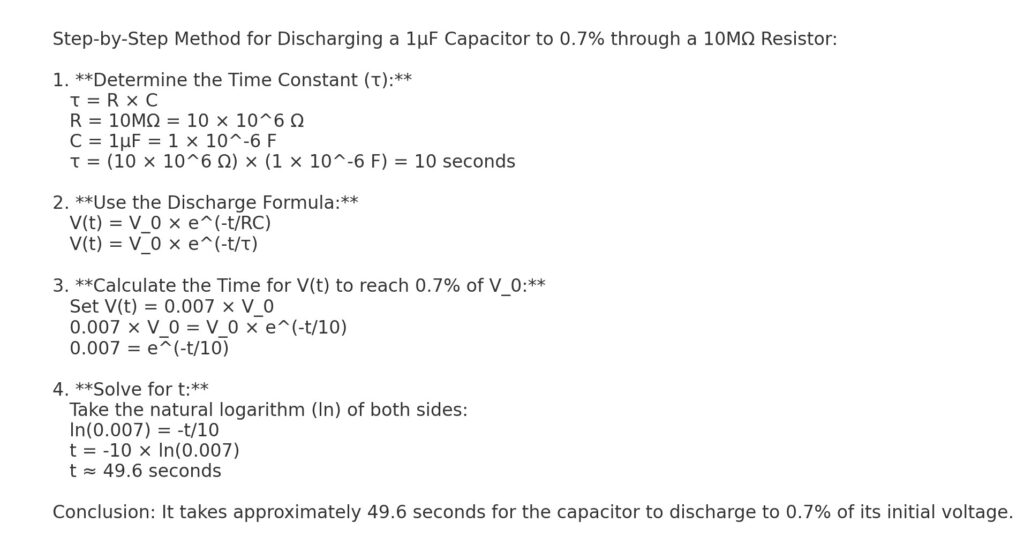 Microwave Capacitor discharge calculations