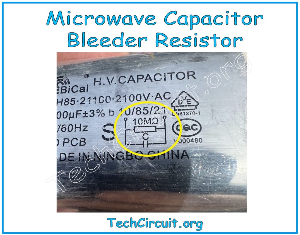 Microwave capacitor bleeder resistor