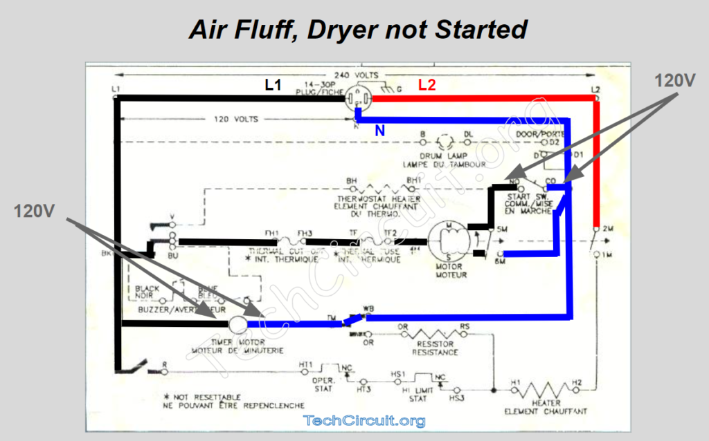 Whirlpool electric dryer schematic - Air Fluff, Dryer not Started